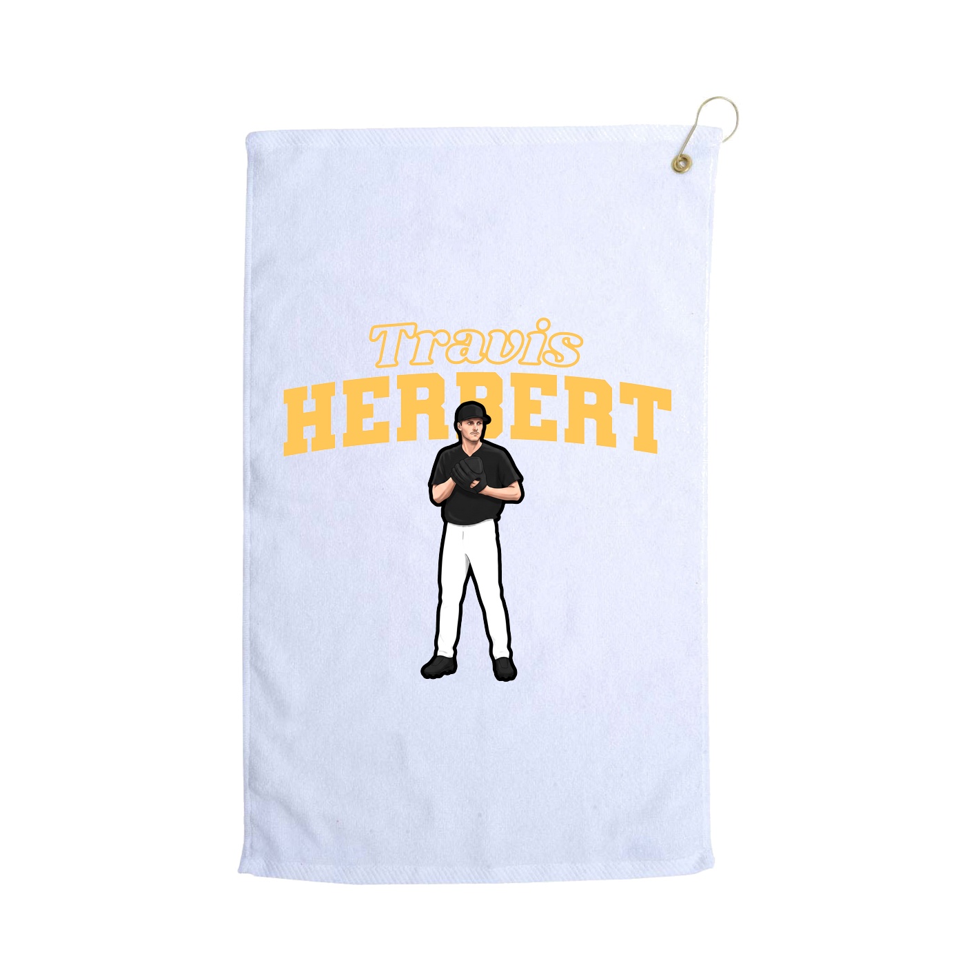 Golf Towel — Name Arch in White