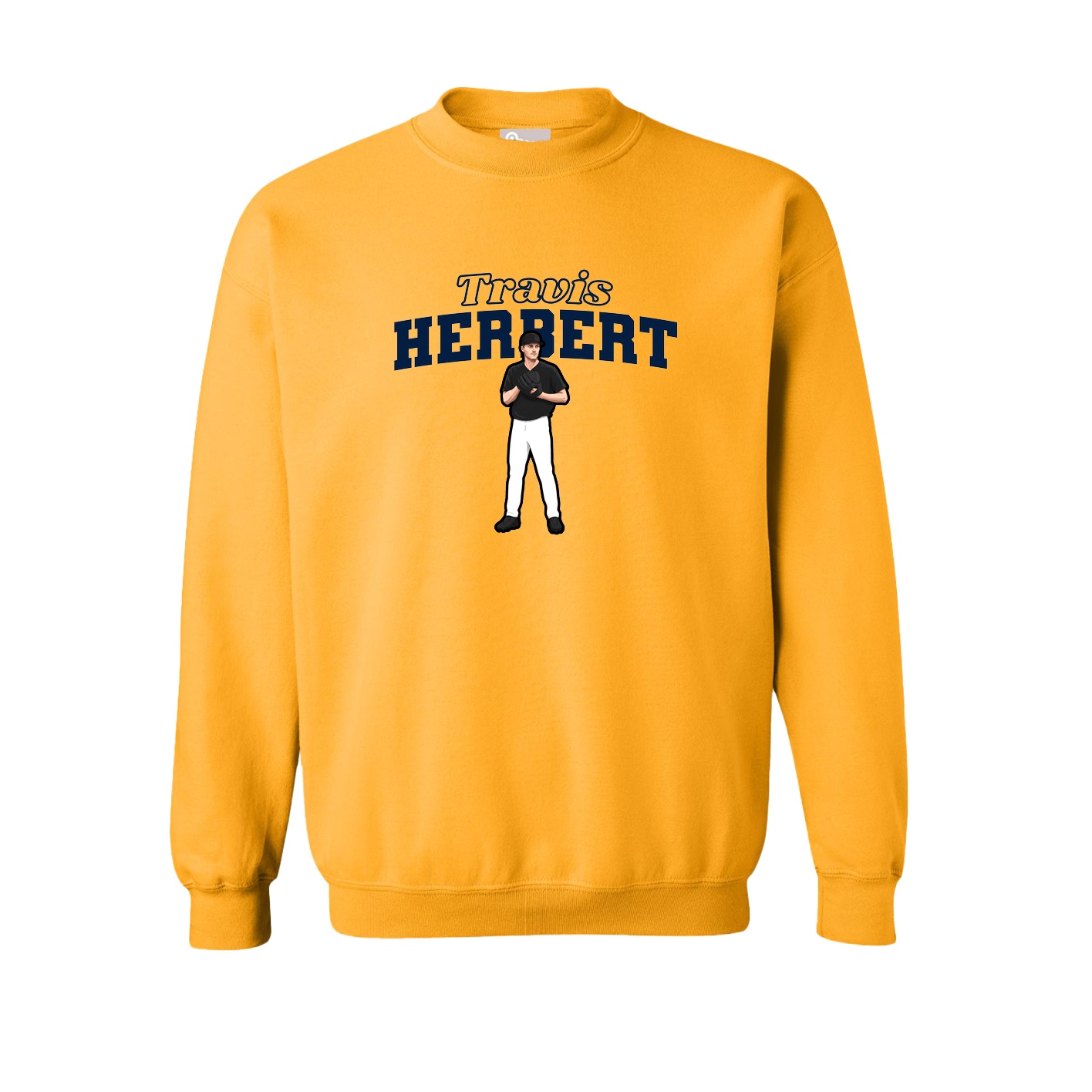 Fleece Crew — Name Arch in Gold