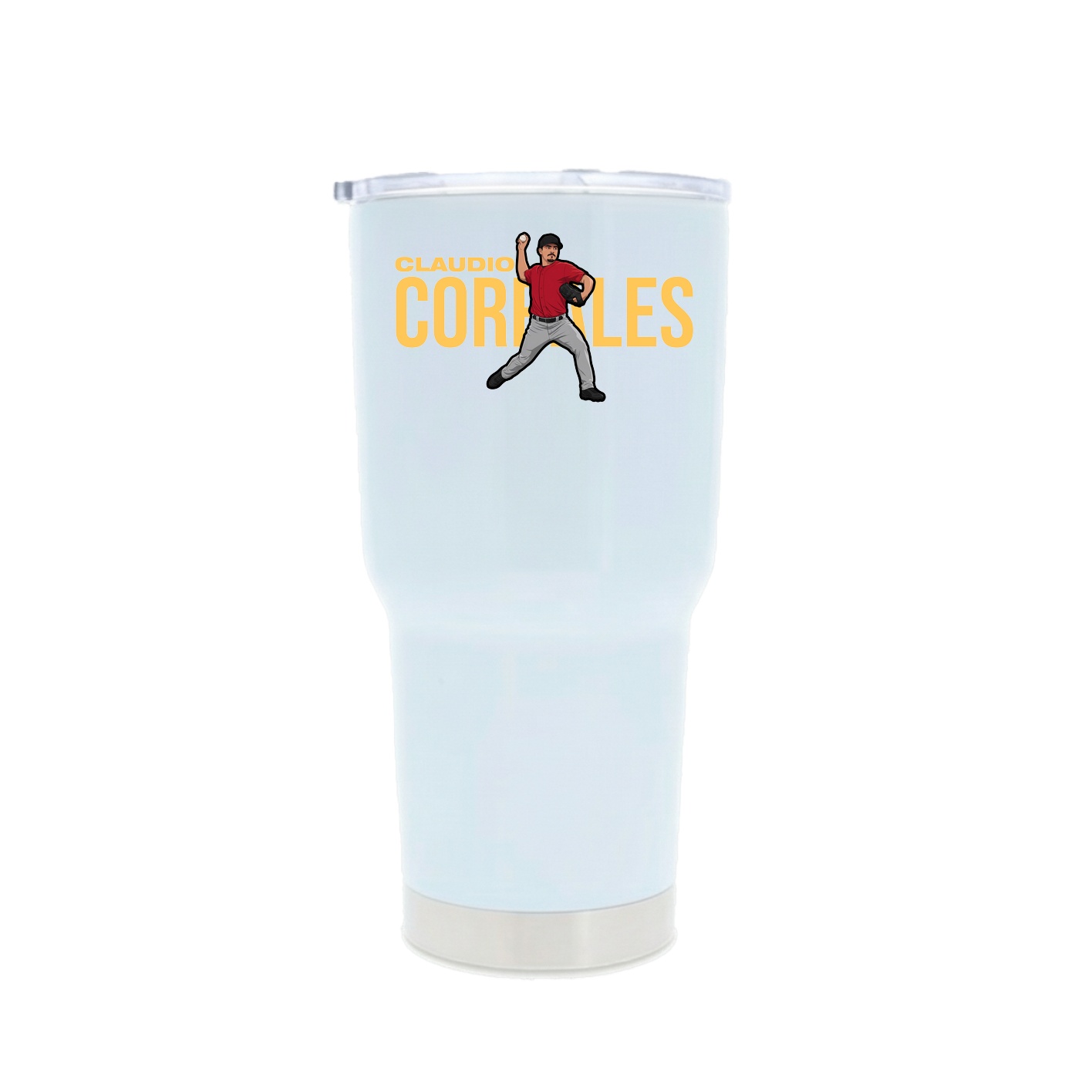 30oz Stainless Steel Tumbler — Player Name in White