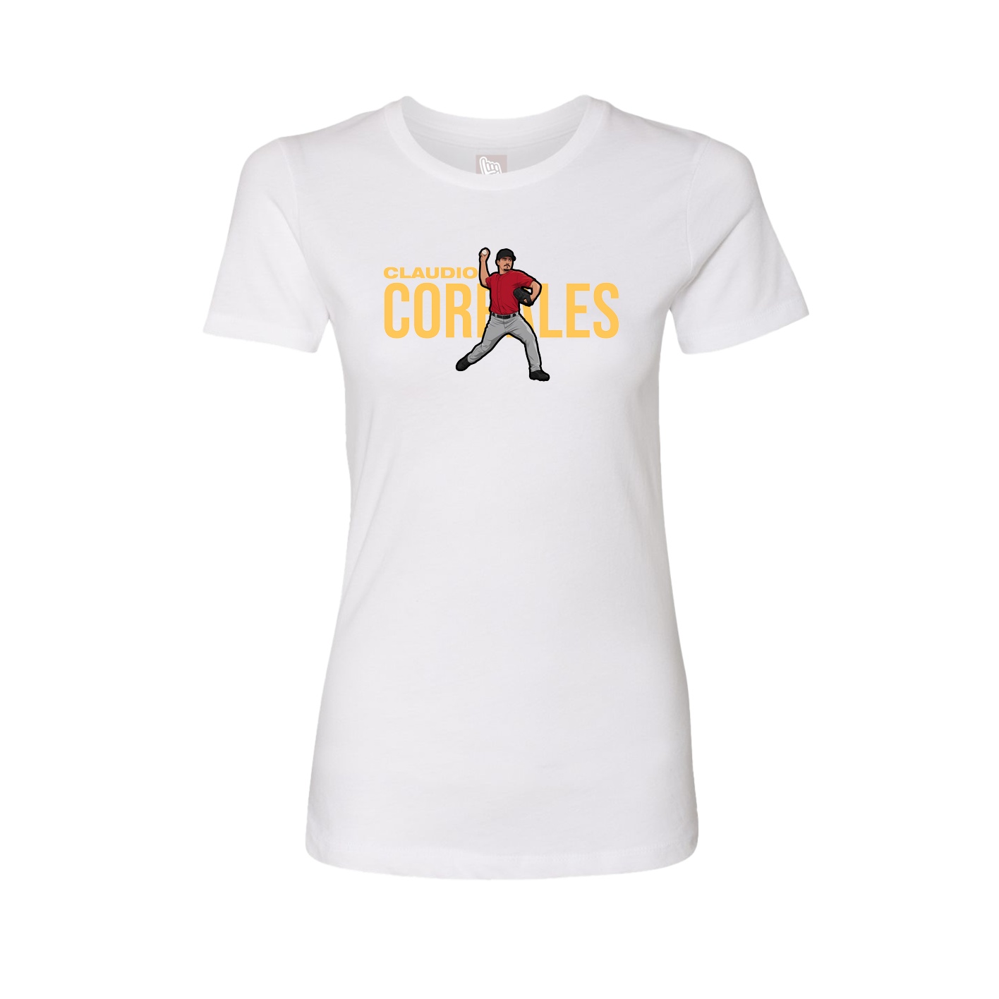 Fitted Women's Tee — Player Name in White