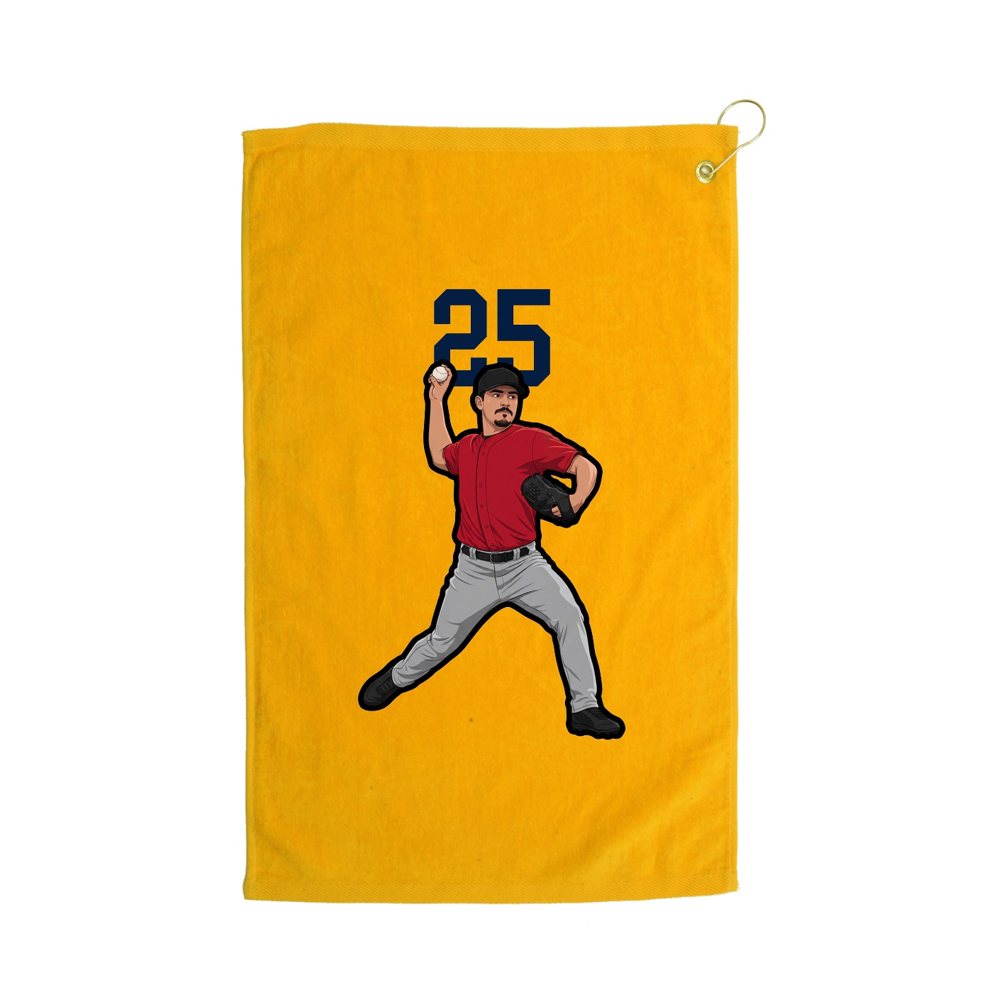 Golf Towel — Number Top in Gold