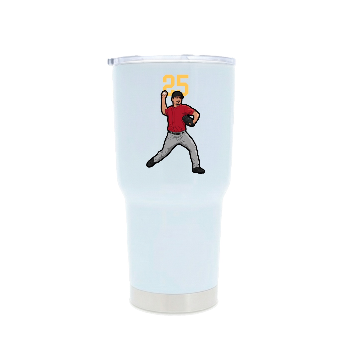 30oz Stainless Steel Tumbler — Number Top in White