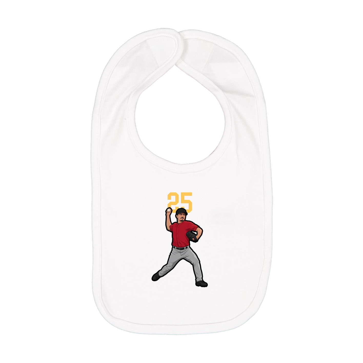 Infant Bib — Number Top in White
