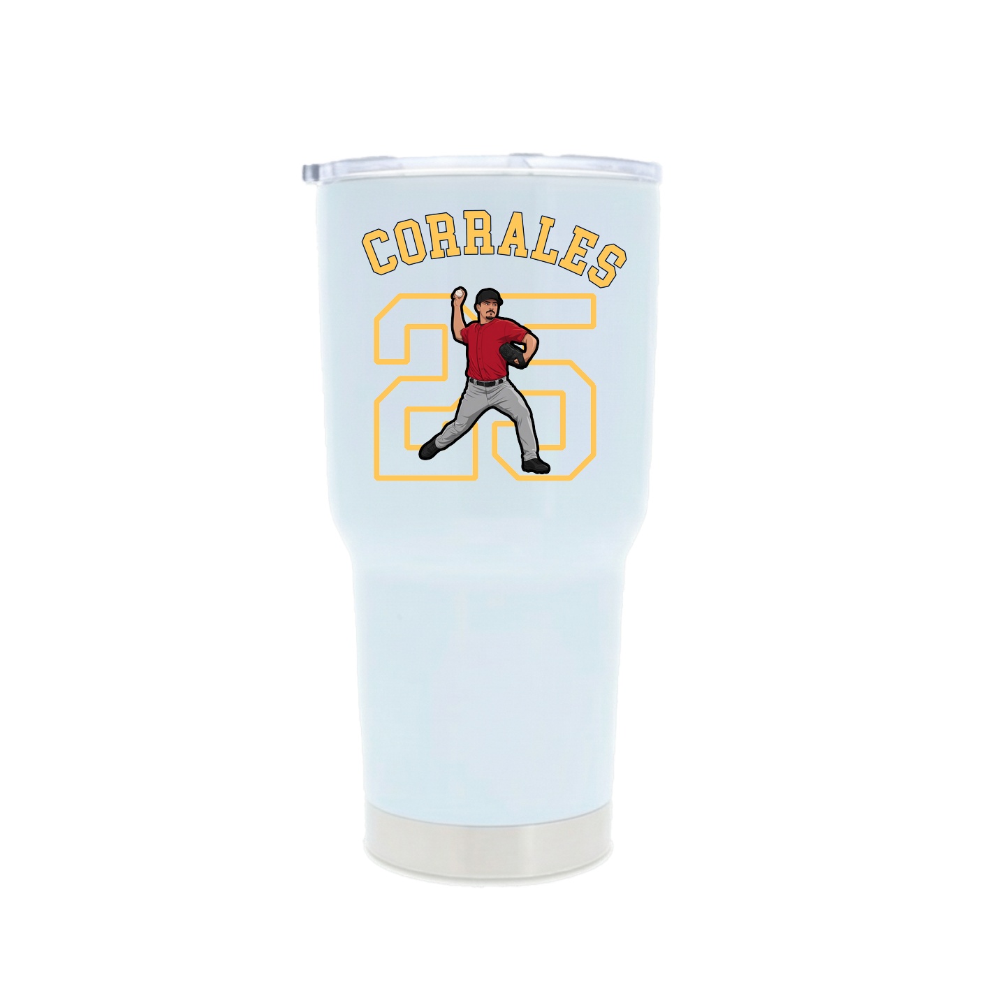 30oz Stainless Steel Tumbler — Shirsey Arch in White