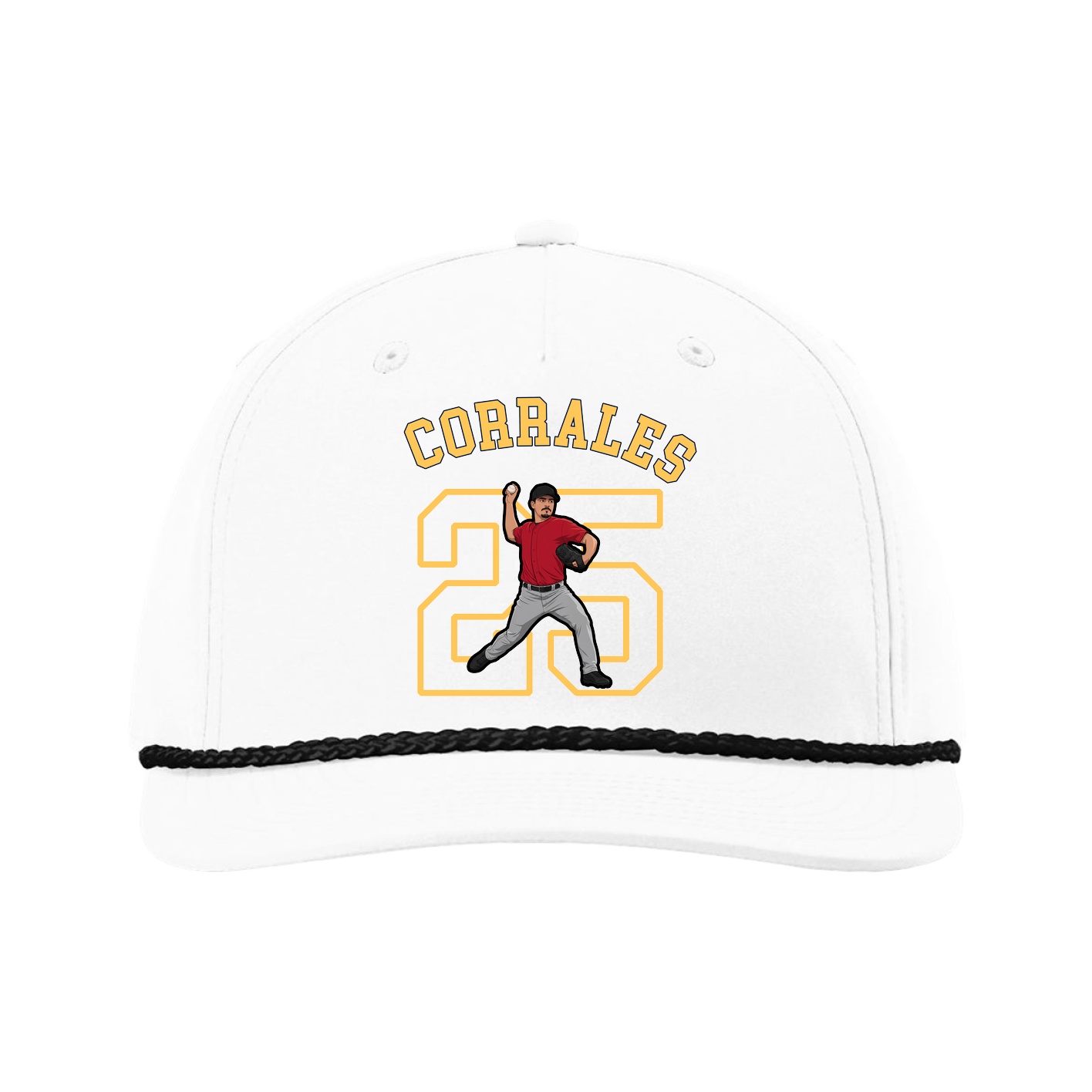 Five-Panel Classic Rope Cap — Shirsey Arch in White