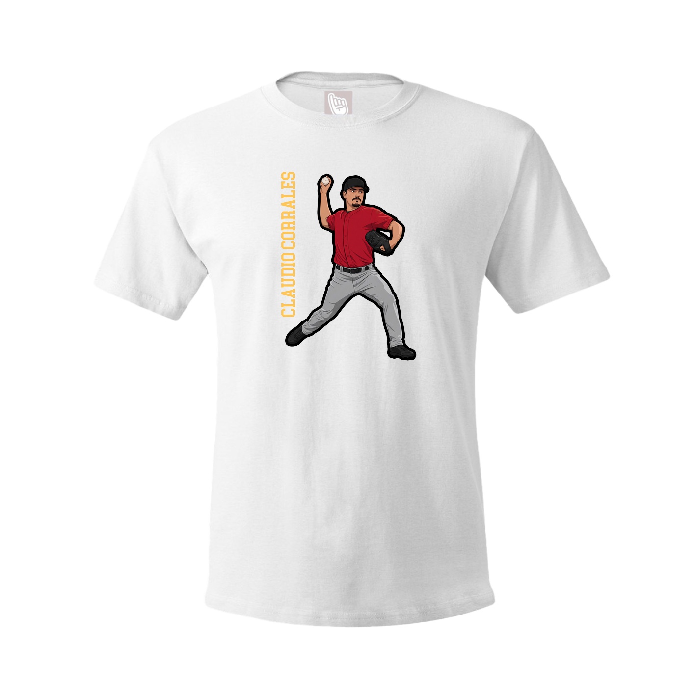 Tee — Name Vertical in White