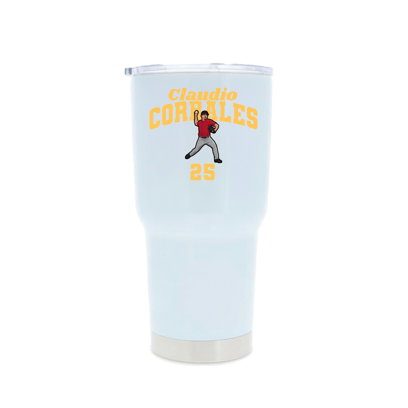 30oz Stainless Steel Tumbler — Signature Arch in White