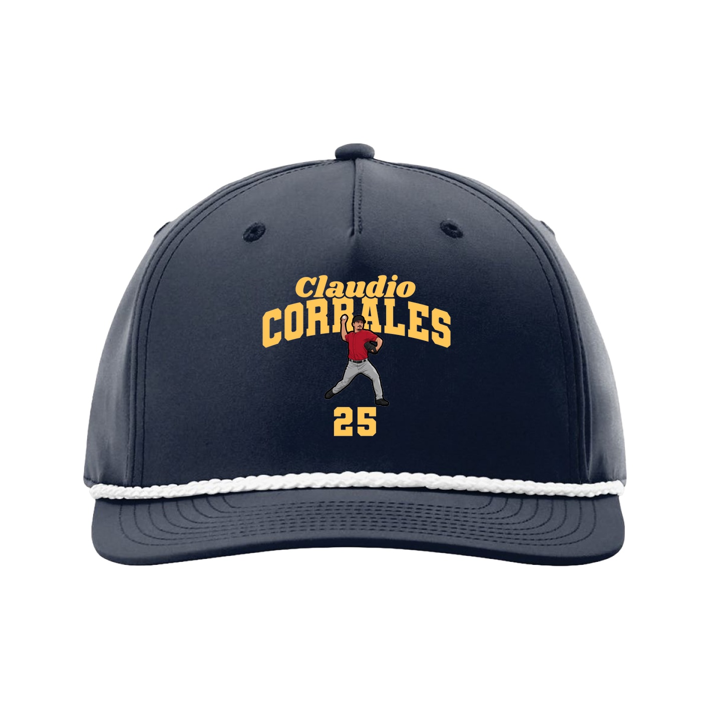 Five-Panel Classic Rope Cap — Signature Arch in Navy