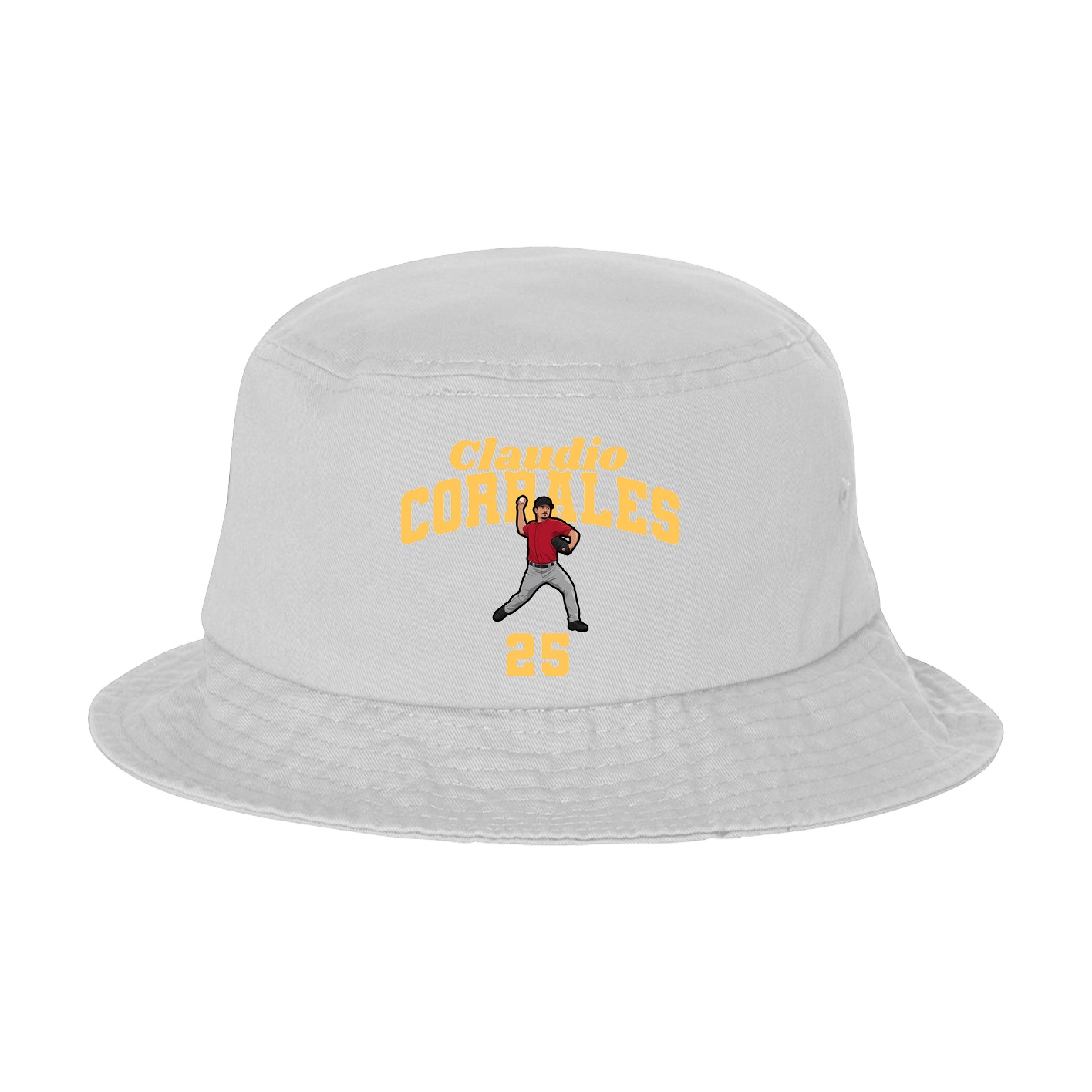 Bucket Cap — Signature Arch in White
