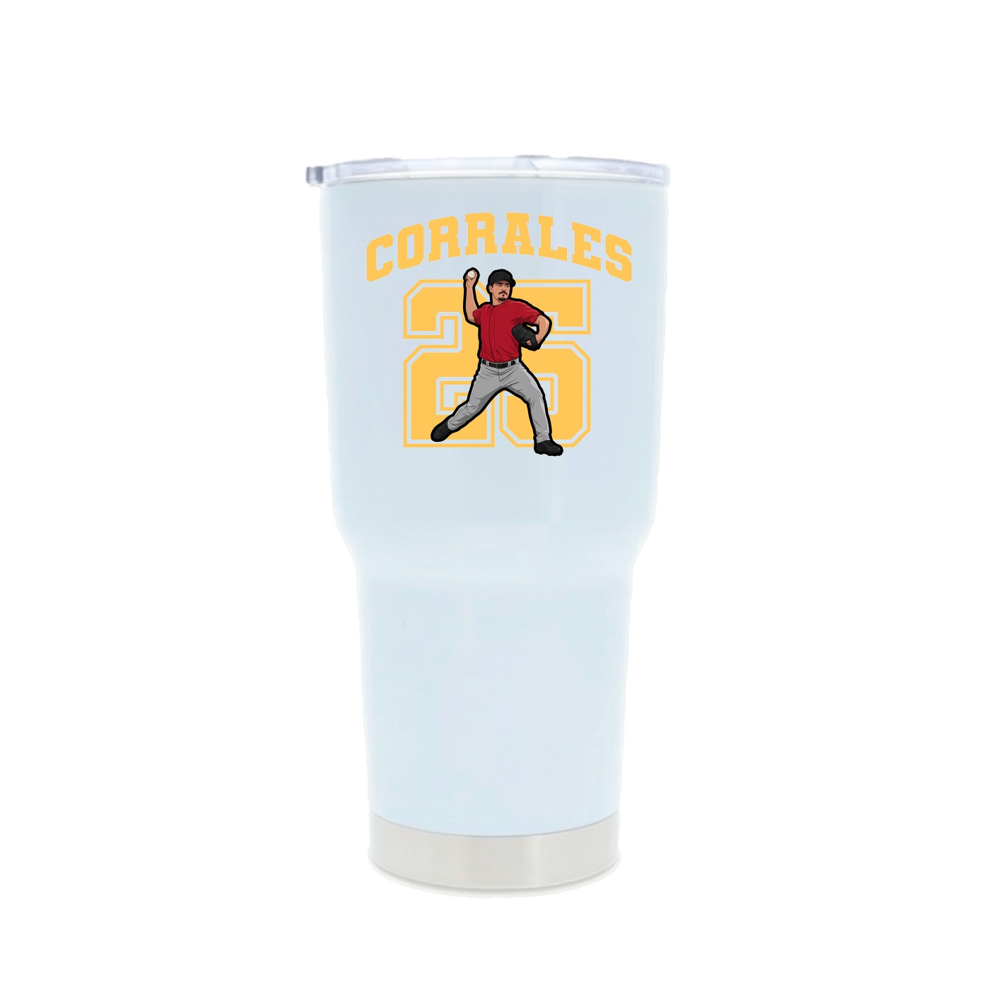 30oz Stainless Steel Tumbler — Number in White