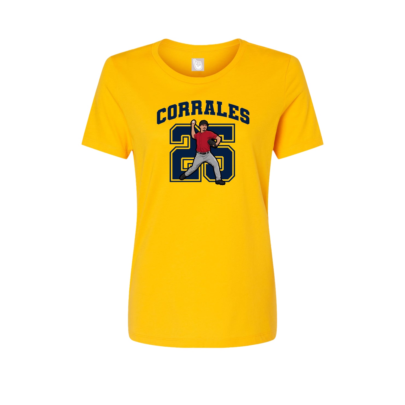 Fitted Women's Tee — Number in Gold