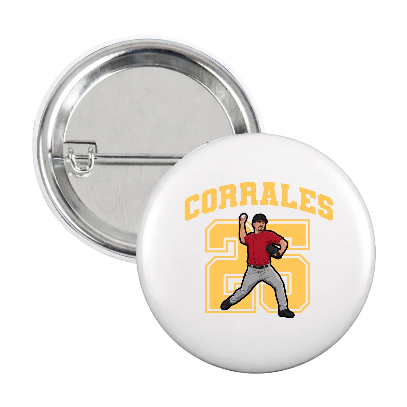 Game Day Button — Number in White