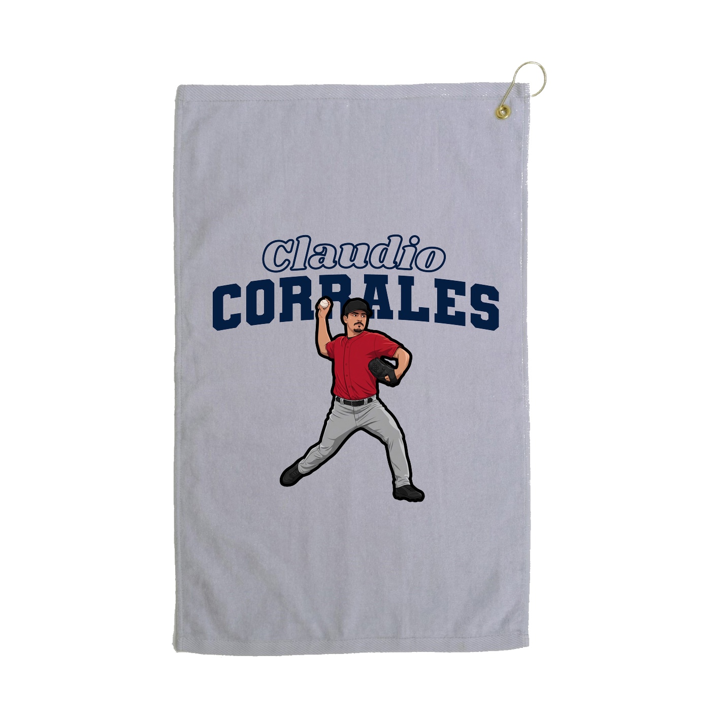 Golf Towel — Name Arch in Grey