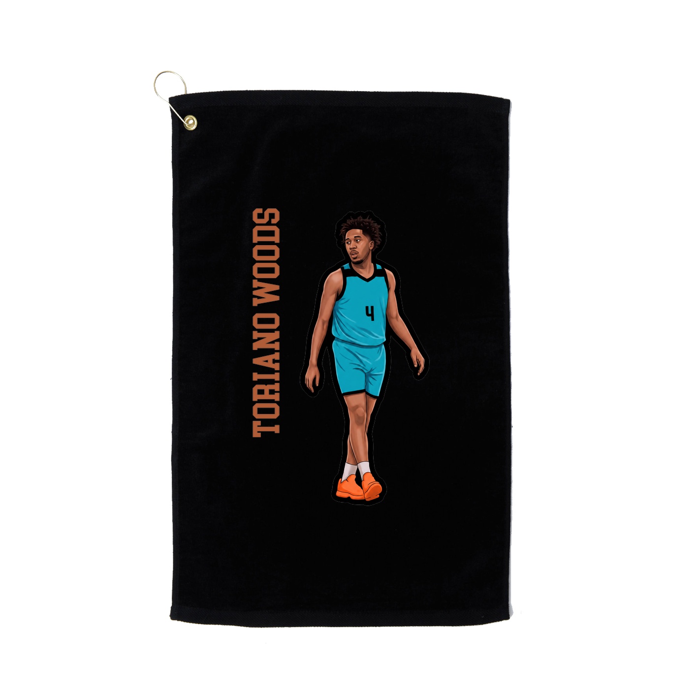 Golf Towel — Name Vertical in Black