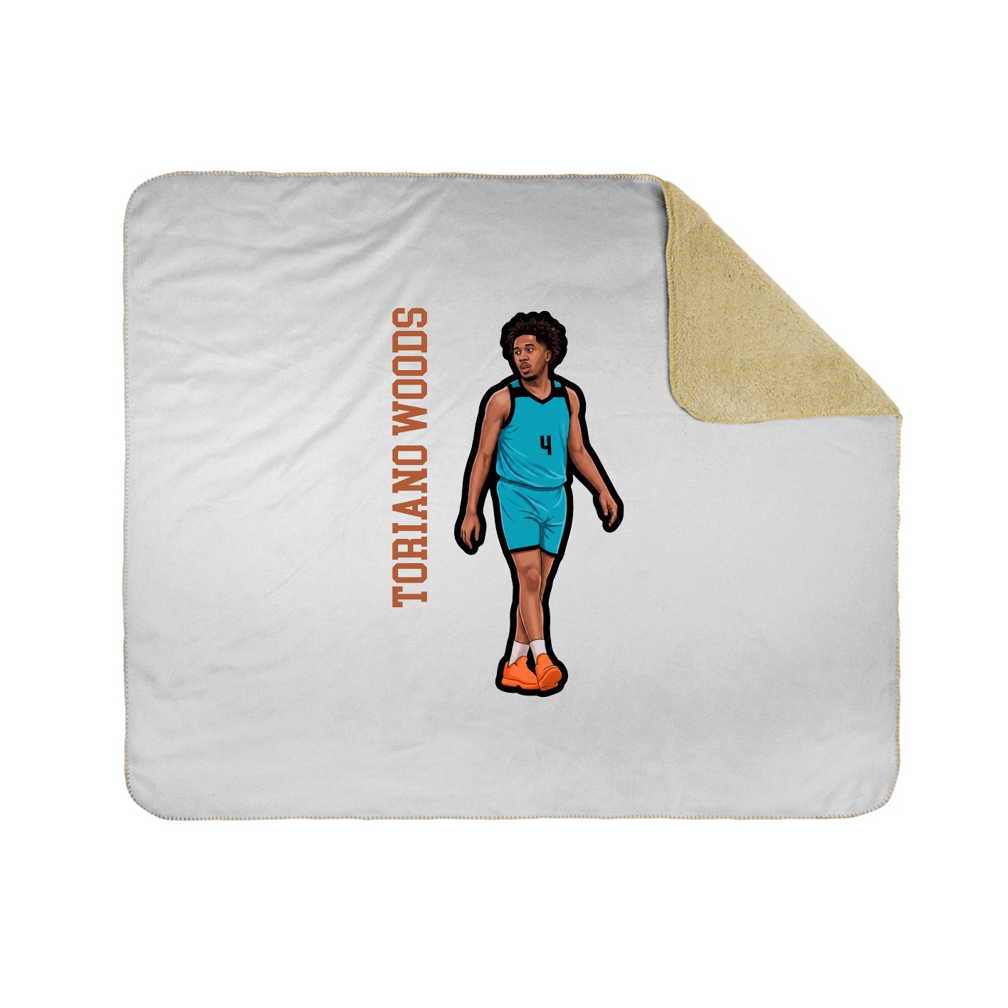 Throw Blanket — Name Vertical in White