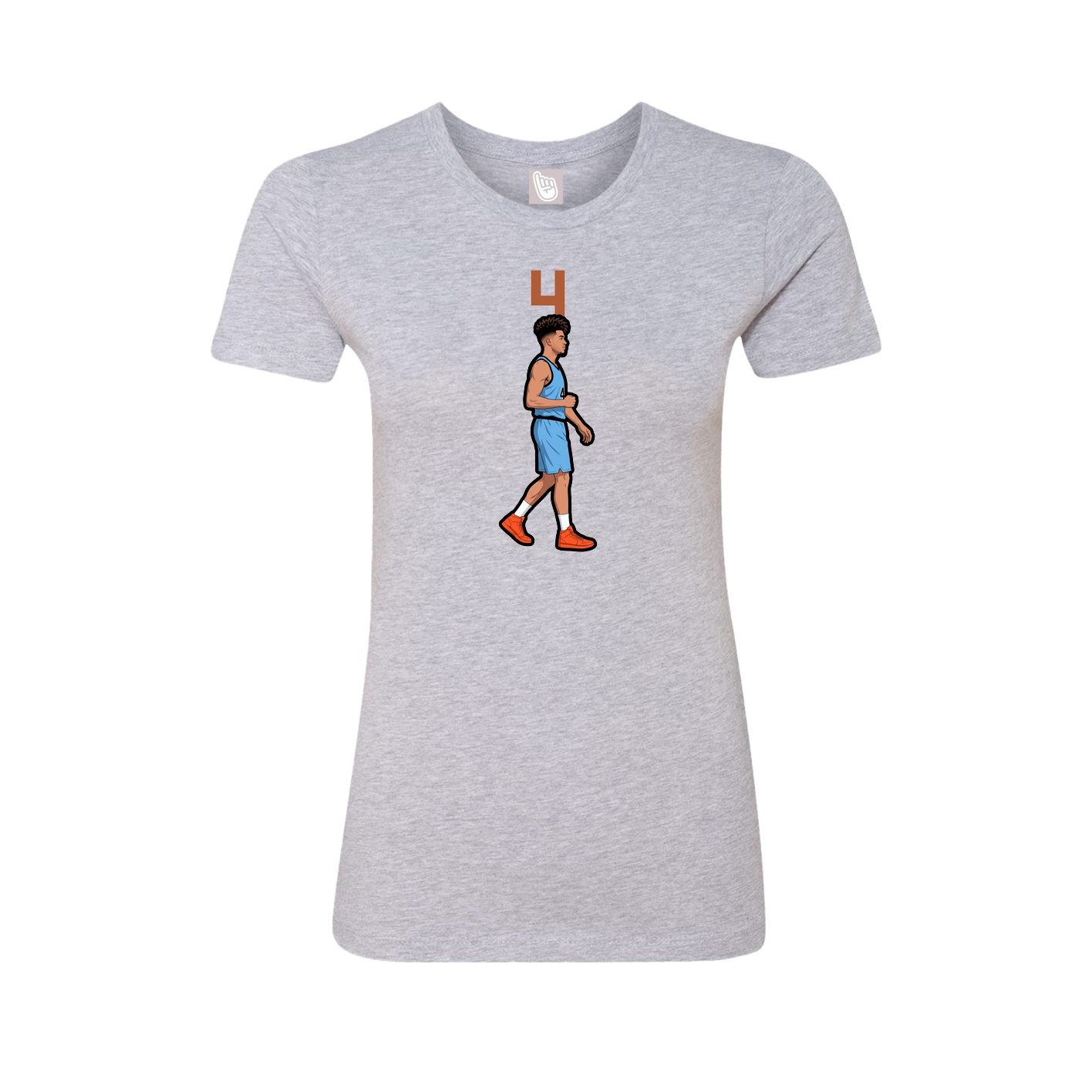 Fitted Women's Tee — Number Top in Grey