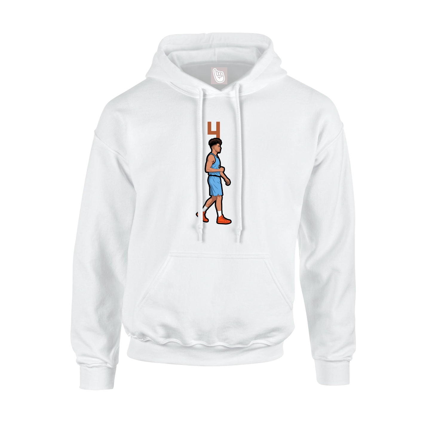 Youth Hoodie — Number Top in White