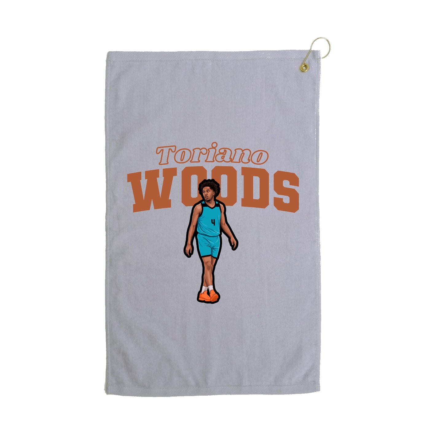Golf Towel — Name Arch in Grey