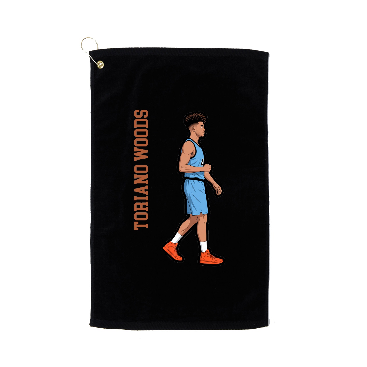 Golf Towel — Name Vertical in Black