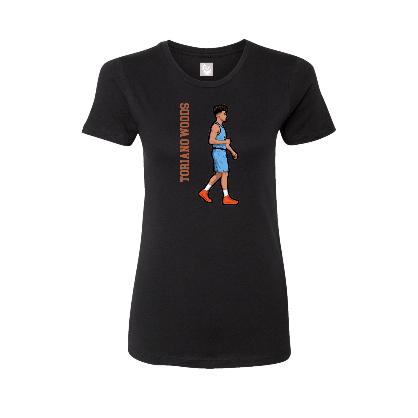 Fitted Women's Tee — Name Vertical in Black
