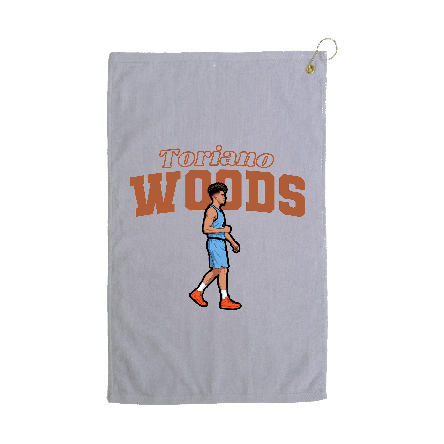 Golf Towel — Name Arch in Grey