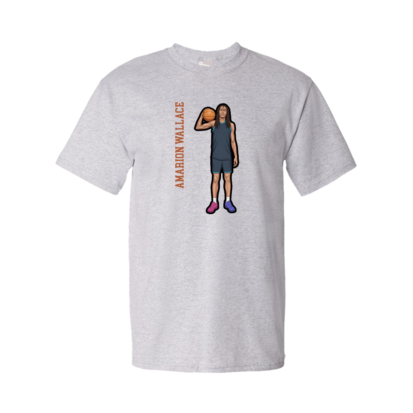Tee — Name Vertical in Grey