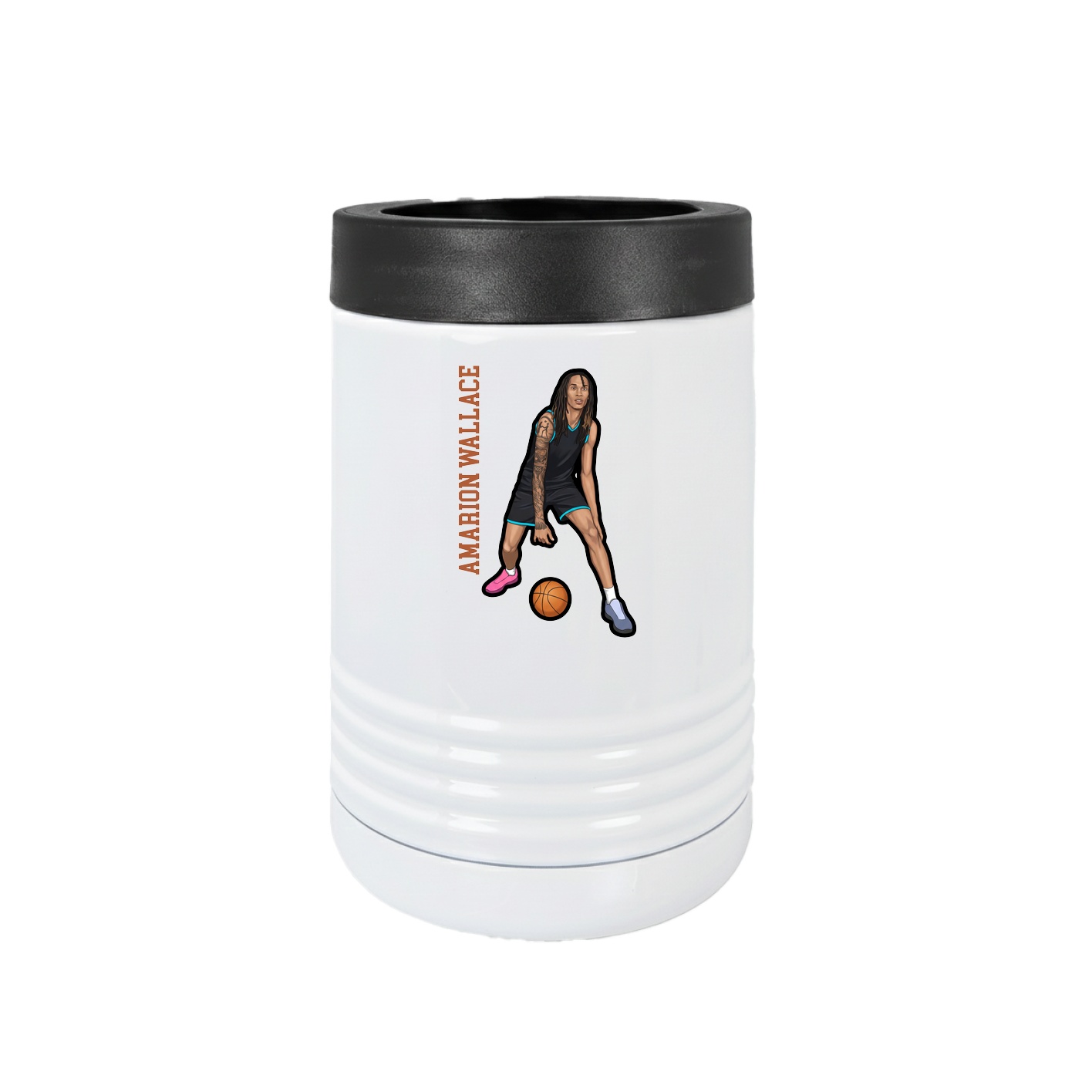 Beverage Holder — Name Vertical in White