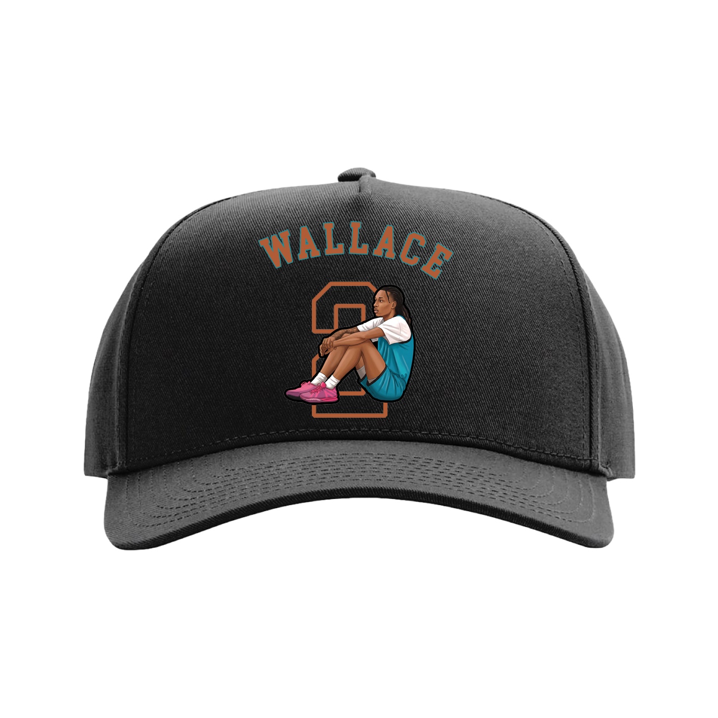 Full Fabric Five-Panel Champ Cap — Shirsey Arch in Black