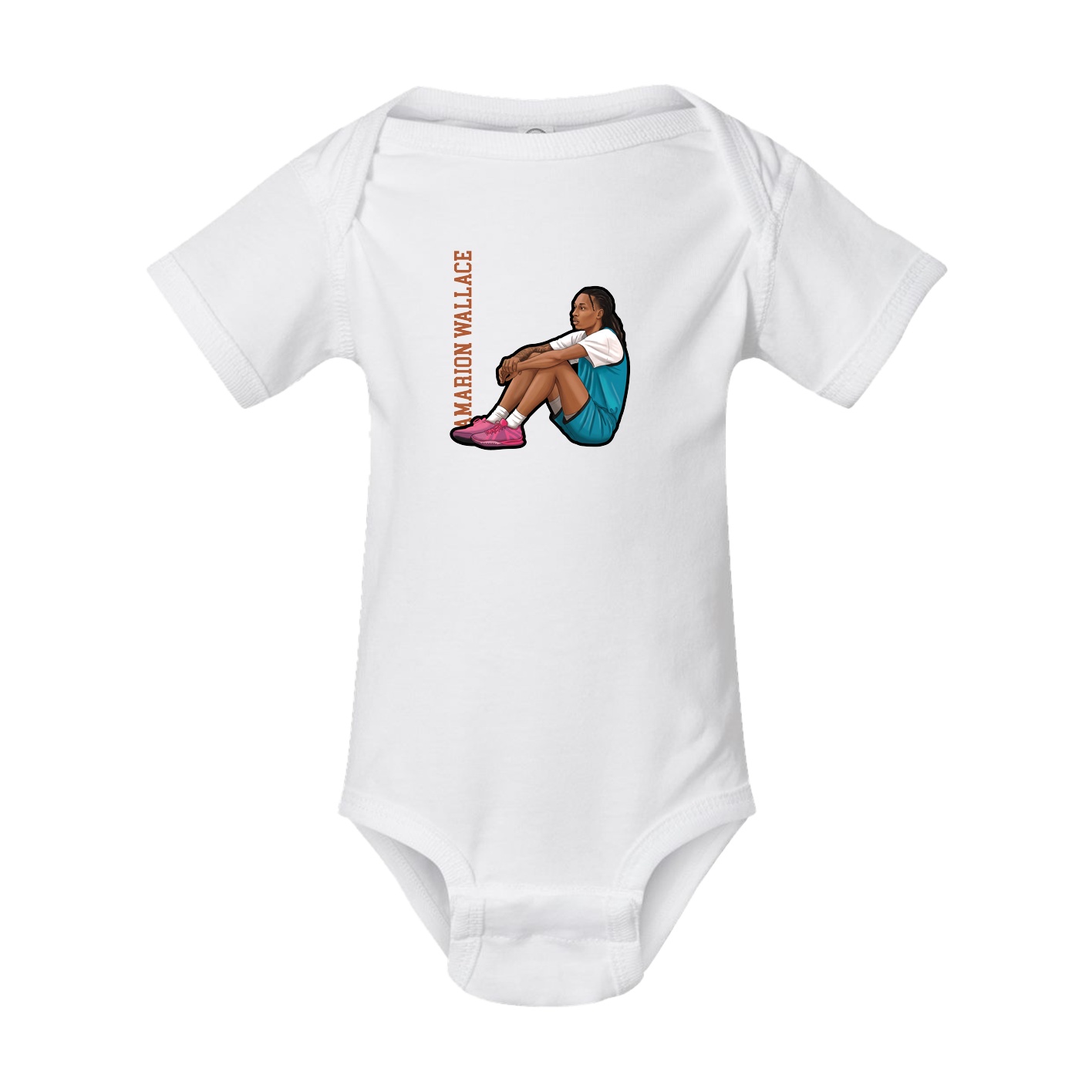 Baby Onesie — Name Vertical in White