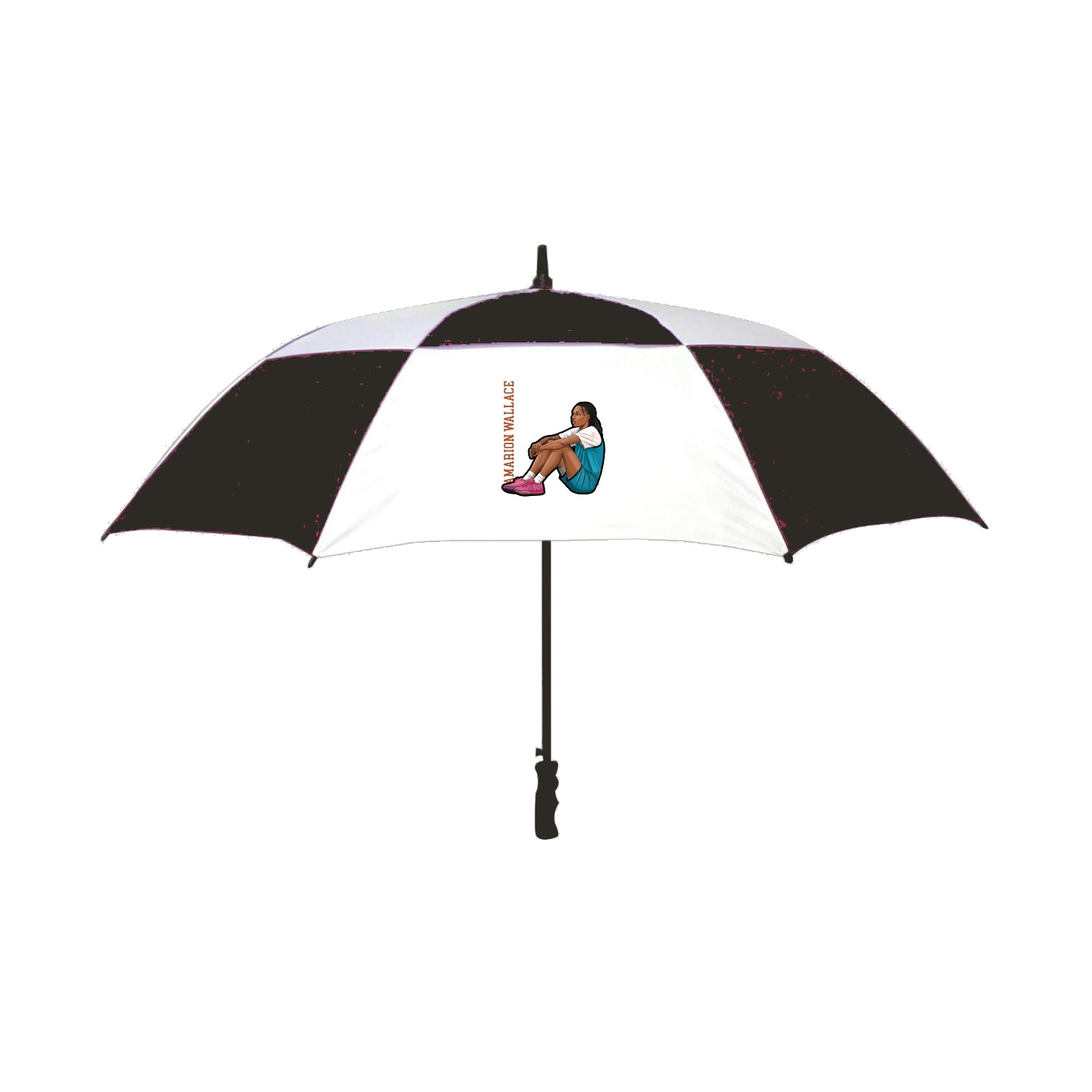 Golf Umbrella — Name Vertical in Black