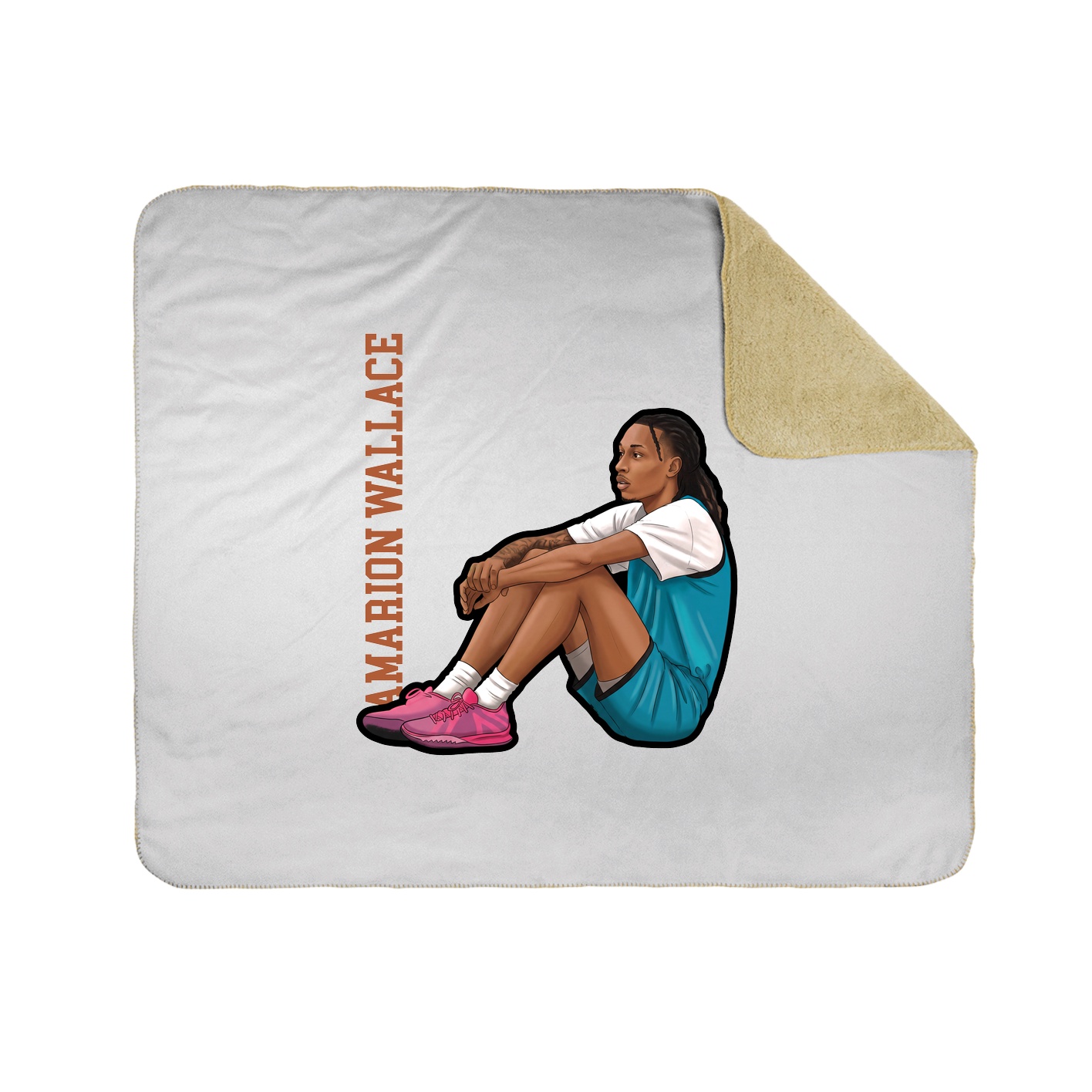 Throw Blanket — Name Vertical in White