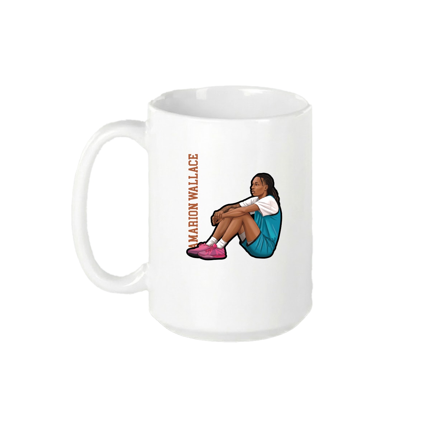 15oz Coffee Mug — Name Vertical in White