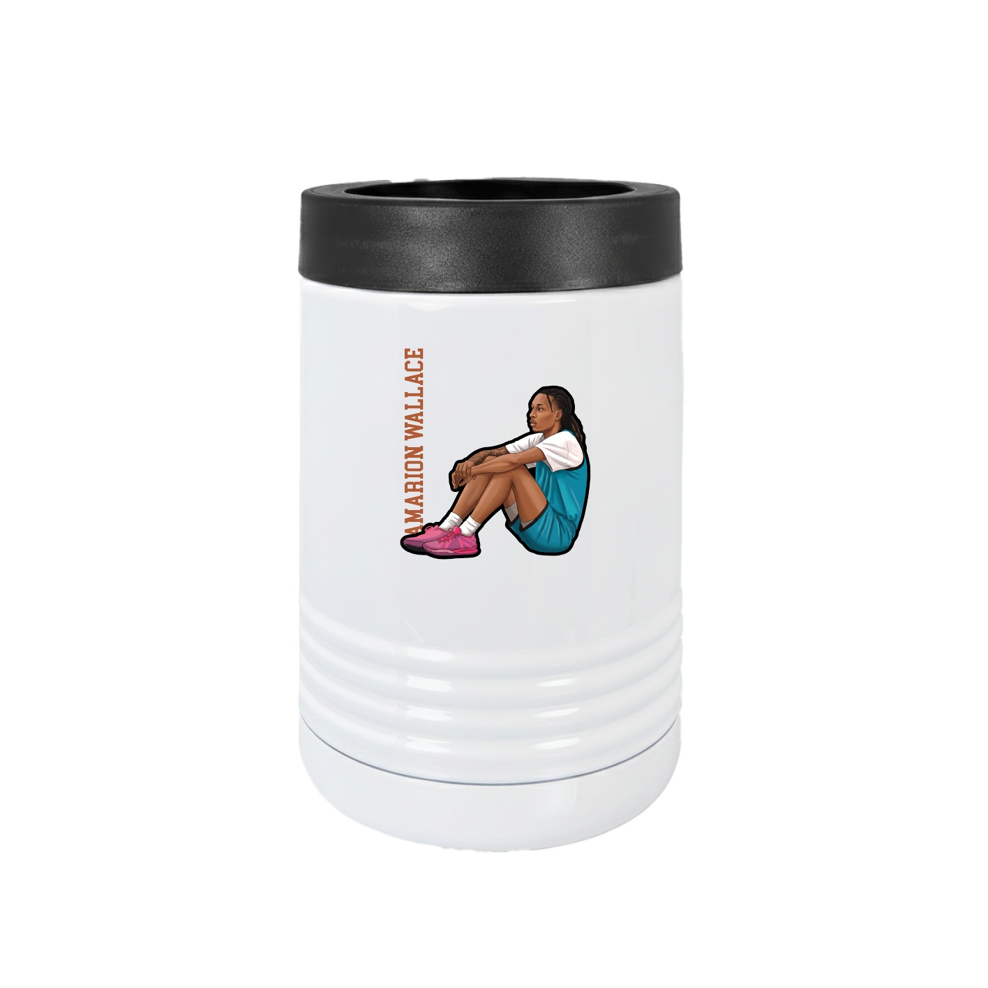 Beverage Holder — Name Vertical in White
