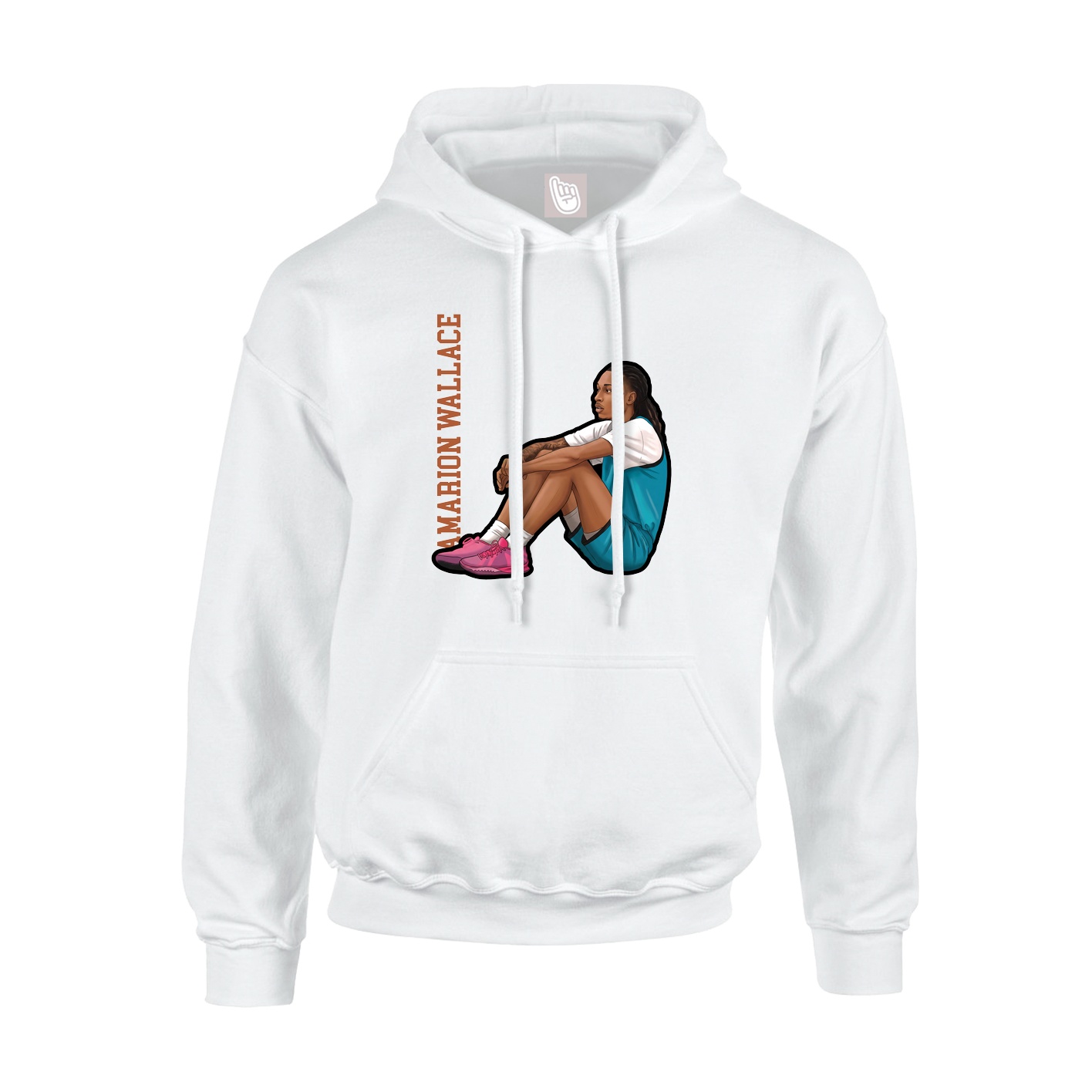 Hoodie — Name Vertical in White