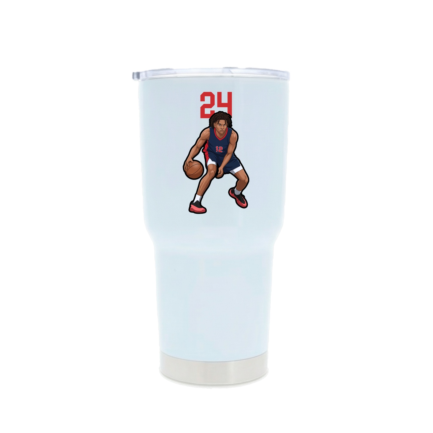 30oz Stainless Steel Tumbler — Number Top in White