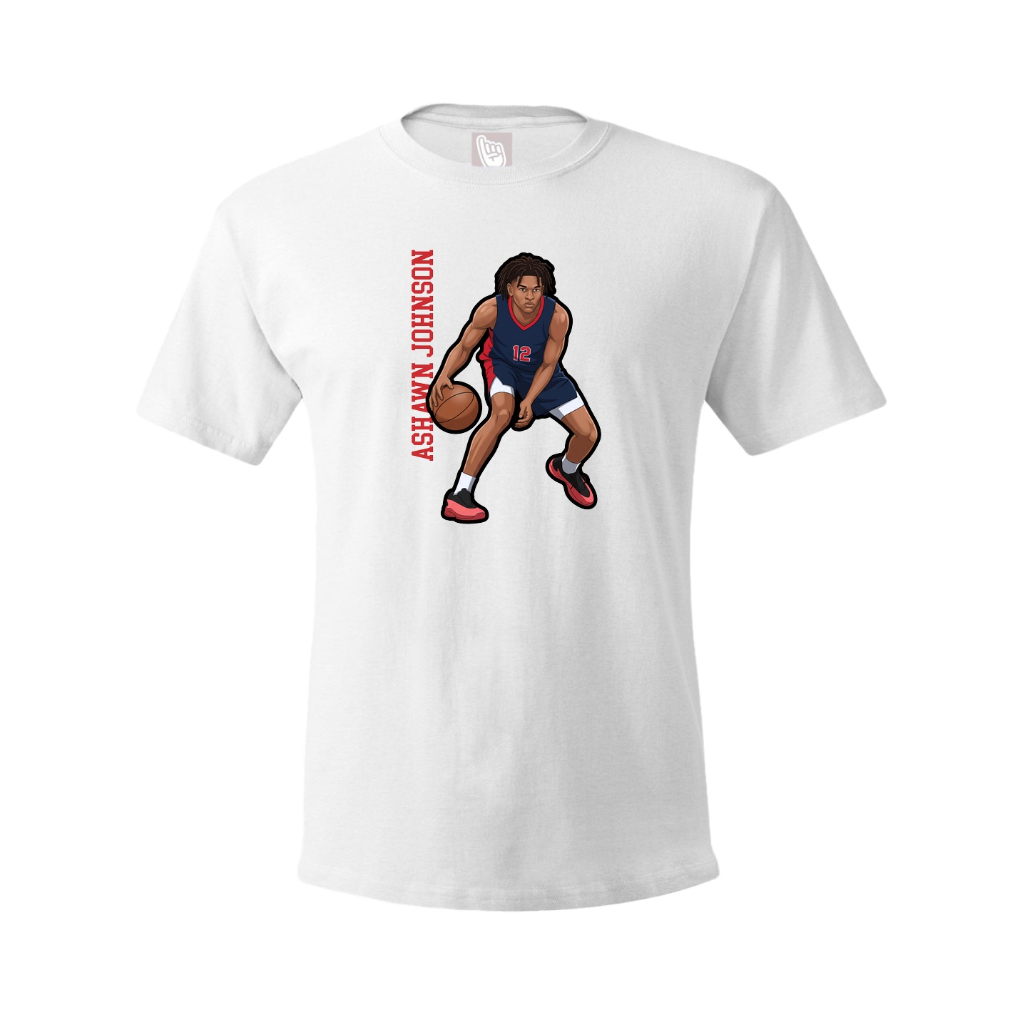 Tee — Name Vertical in White