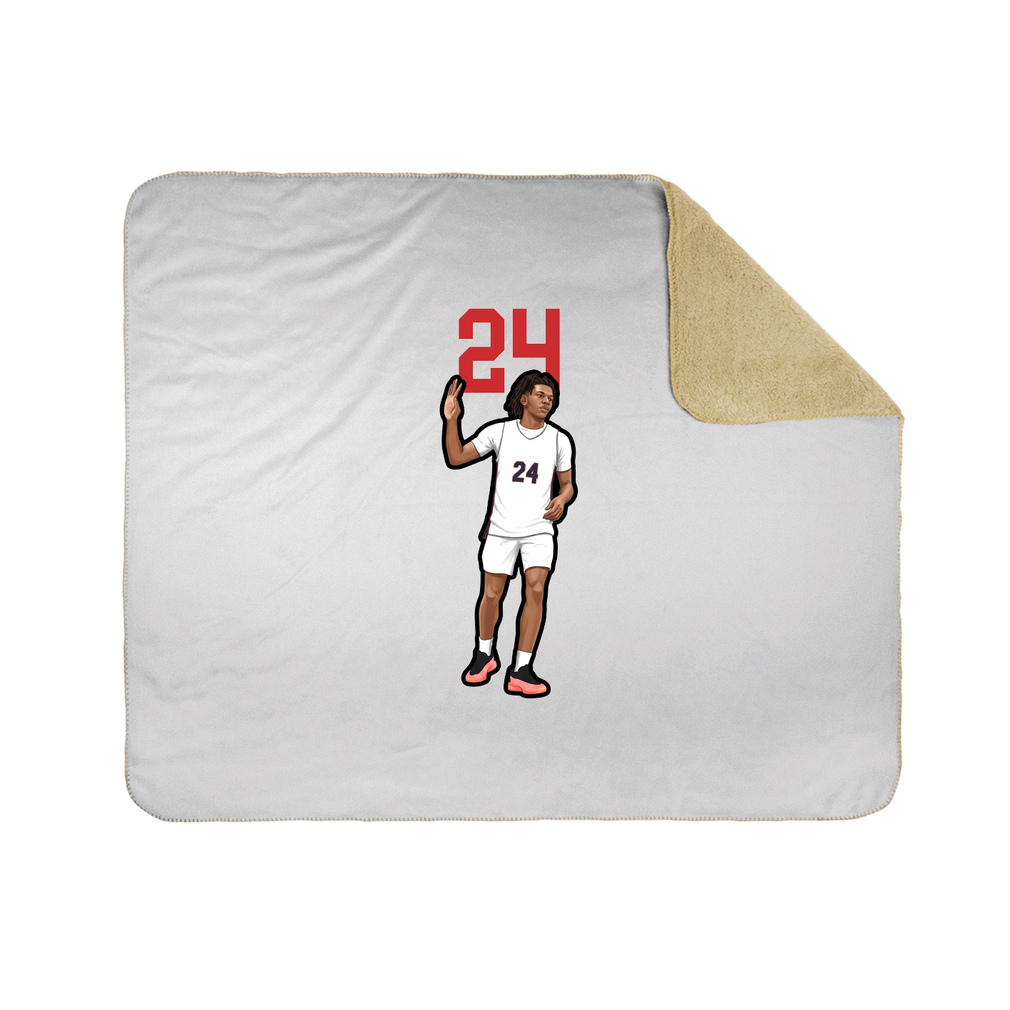 Throw Blanket — Number Top in White
