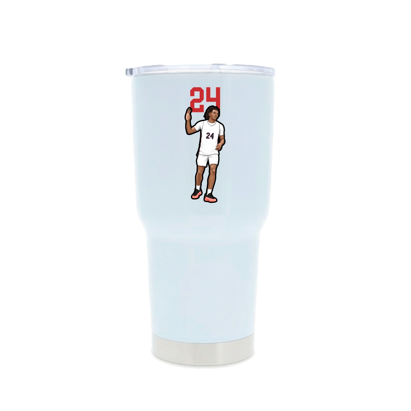 30oz Stainless Steel Tumbler — Number Top in White