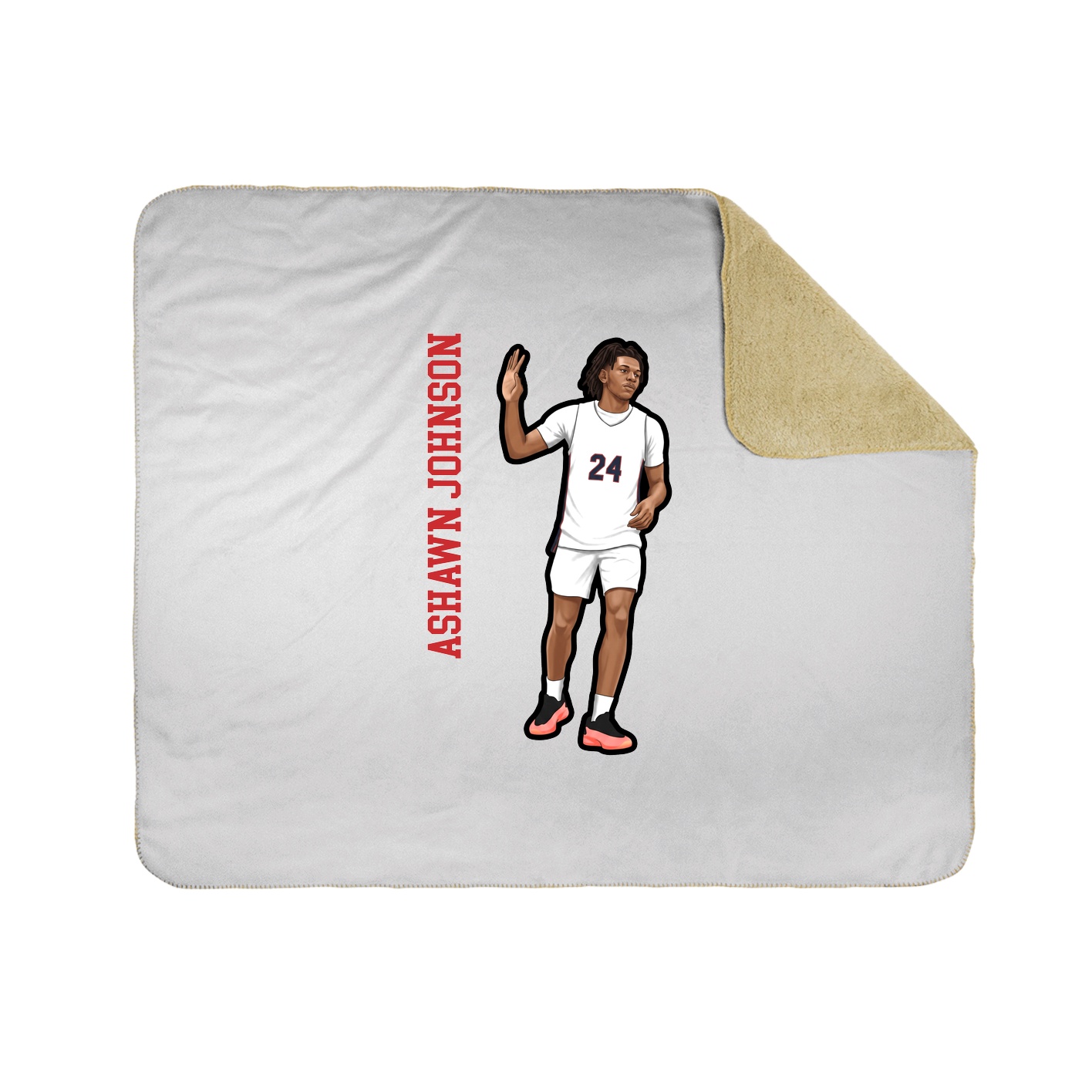 Throw Blanket — Name Vertical in White