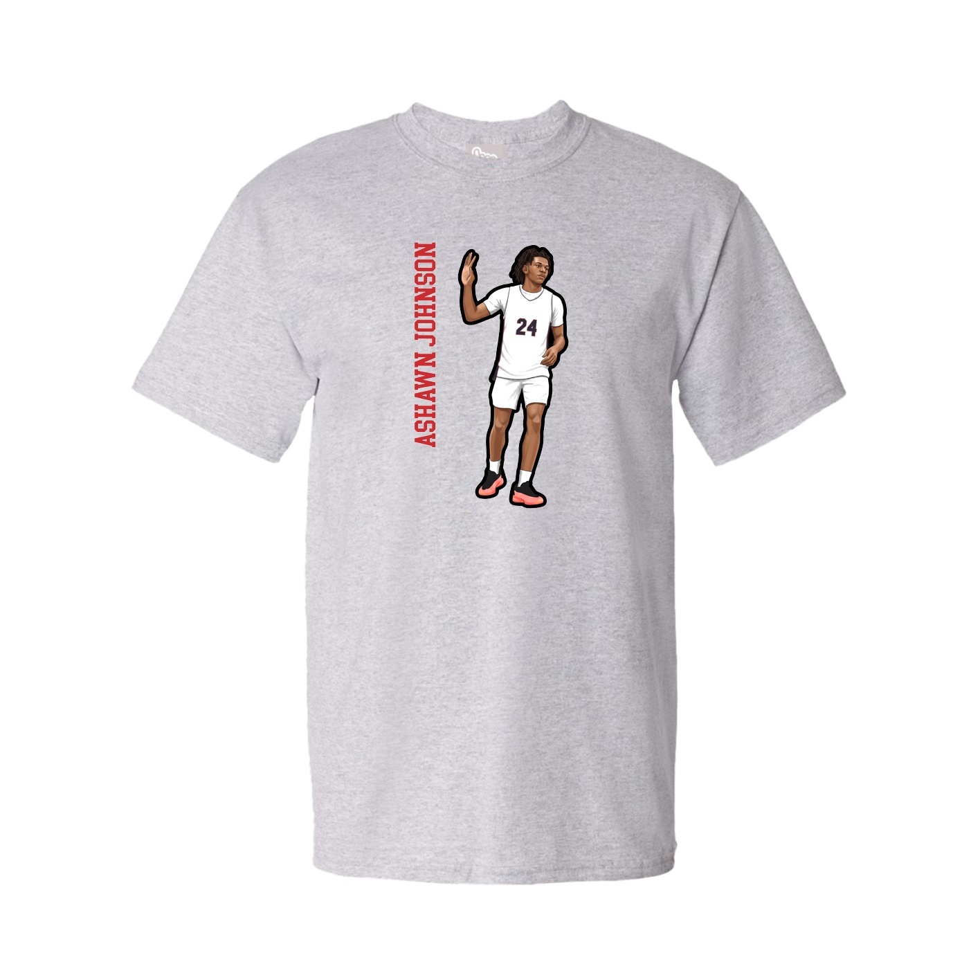 Tee — Name Vertical in Grey