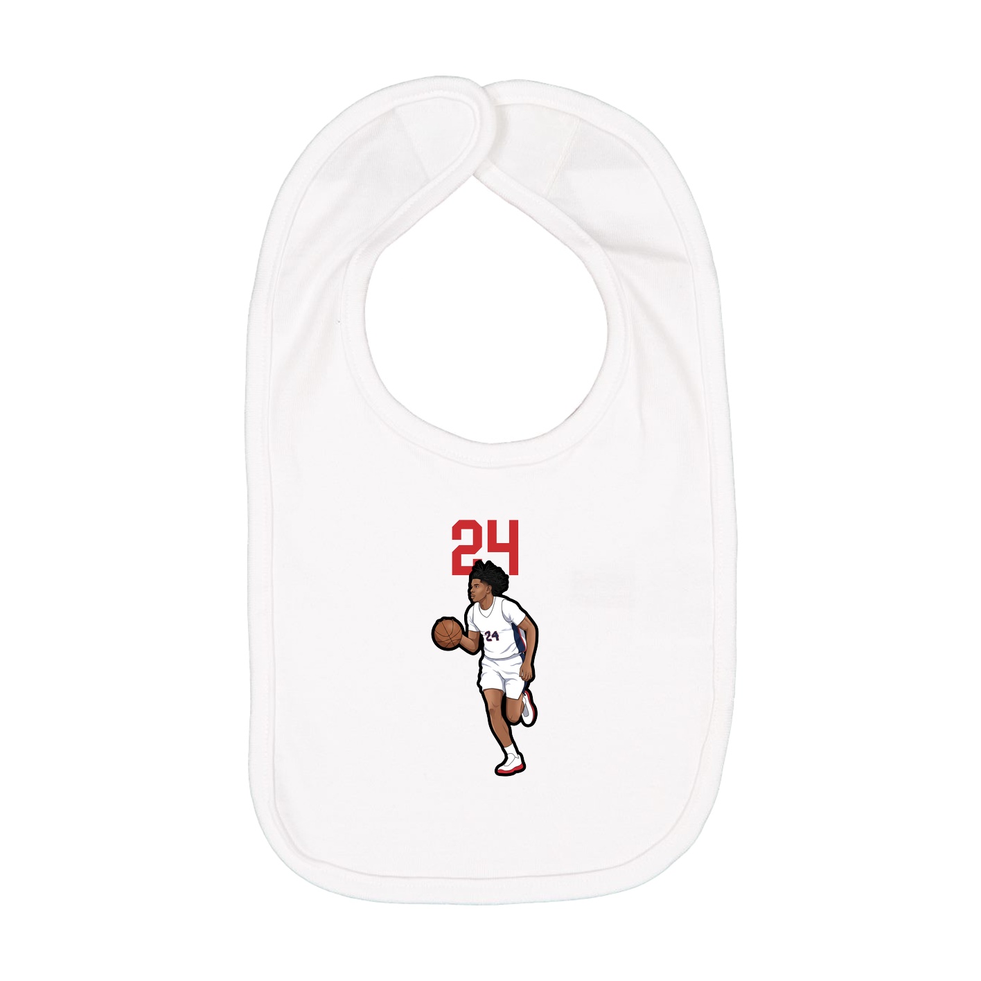 Infant Bib — Number Top in White
