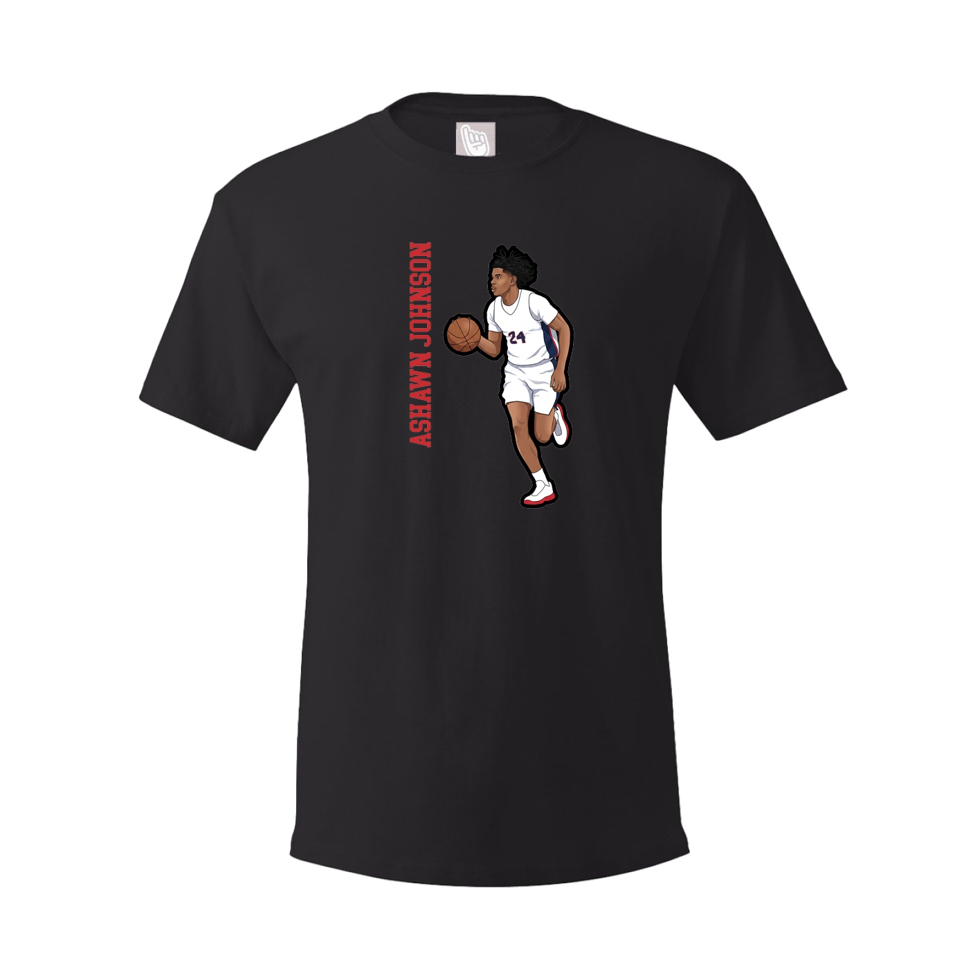 Youth Tee — Name Vertical in Black