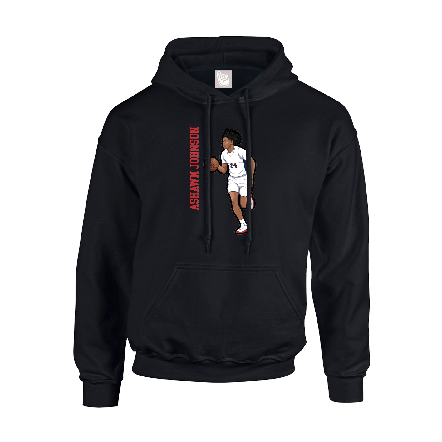 Hoodie — Name Vertical in Black