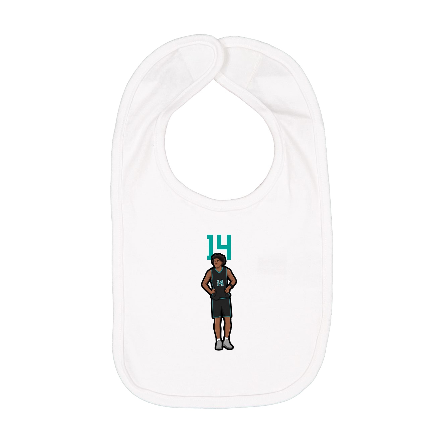 Infant Bib — Number Top in White