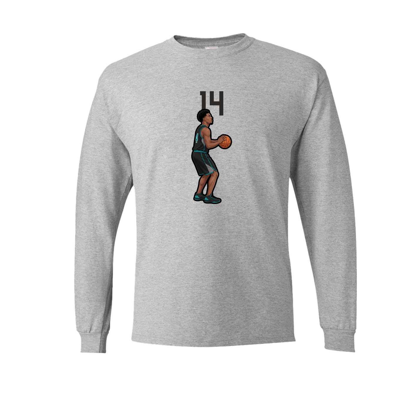 Long Sleeve Tee — Number Top in Grey