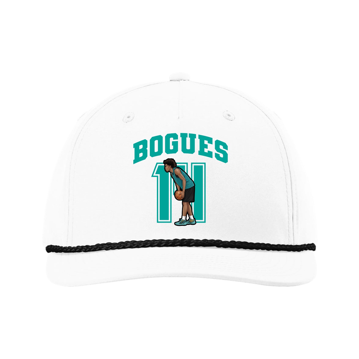 Five-Panel Classic Rope Cap — Number in White