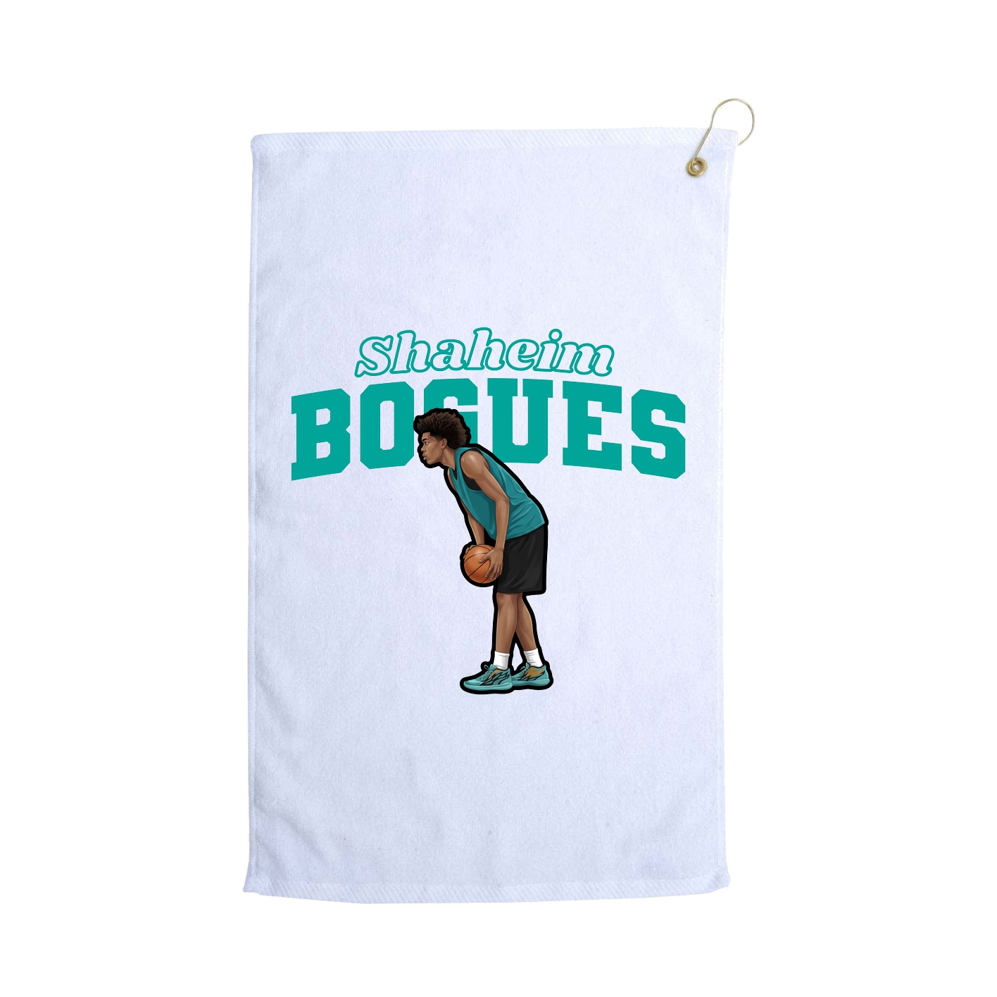 Golf Towel — Name Arch in White