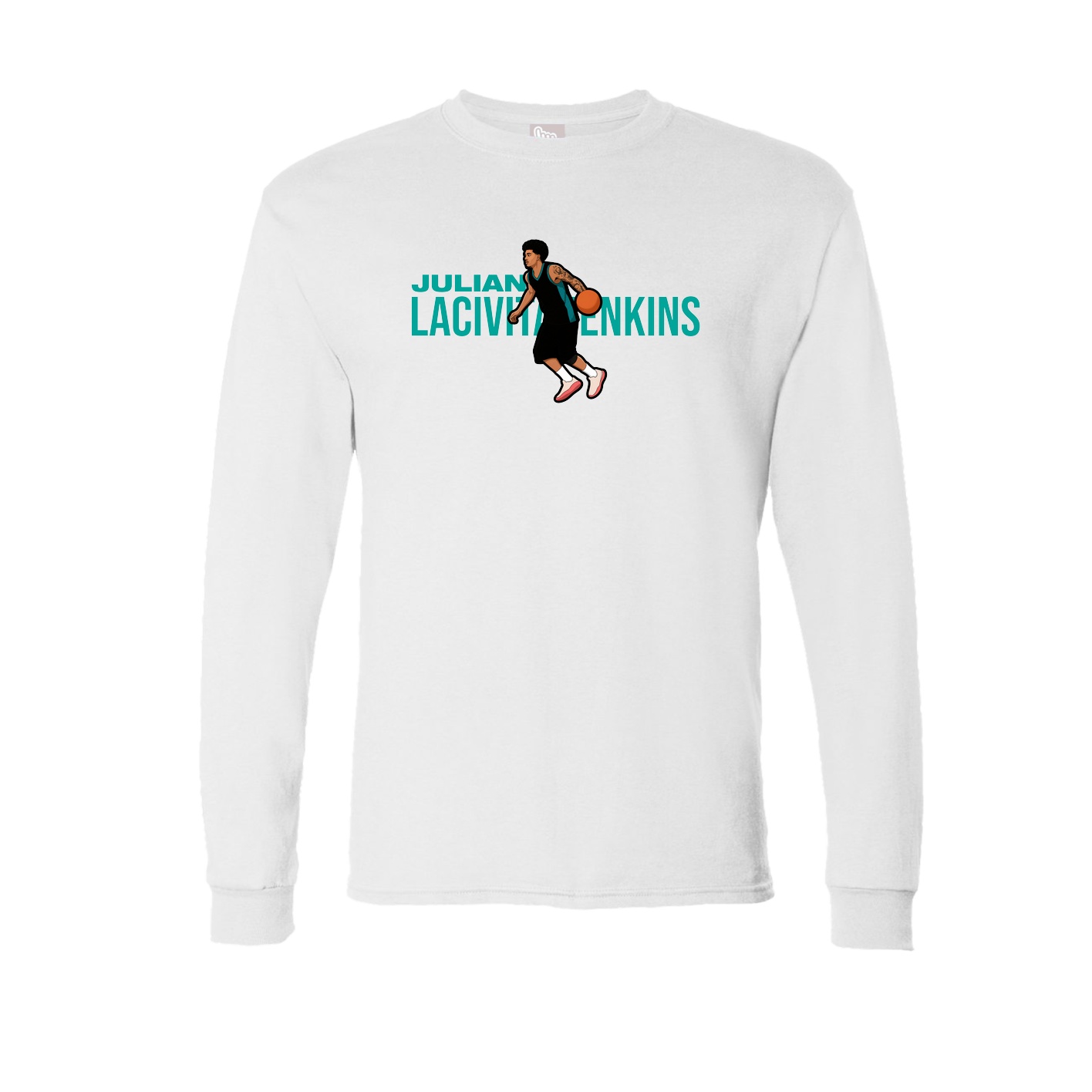 Long Sleeve Tee — Player Name in White