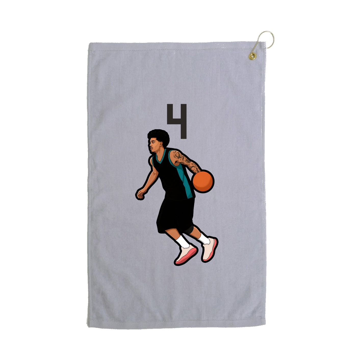 Golf Towel — Number Top in Grey
