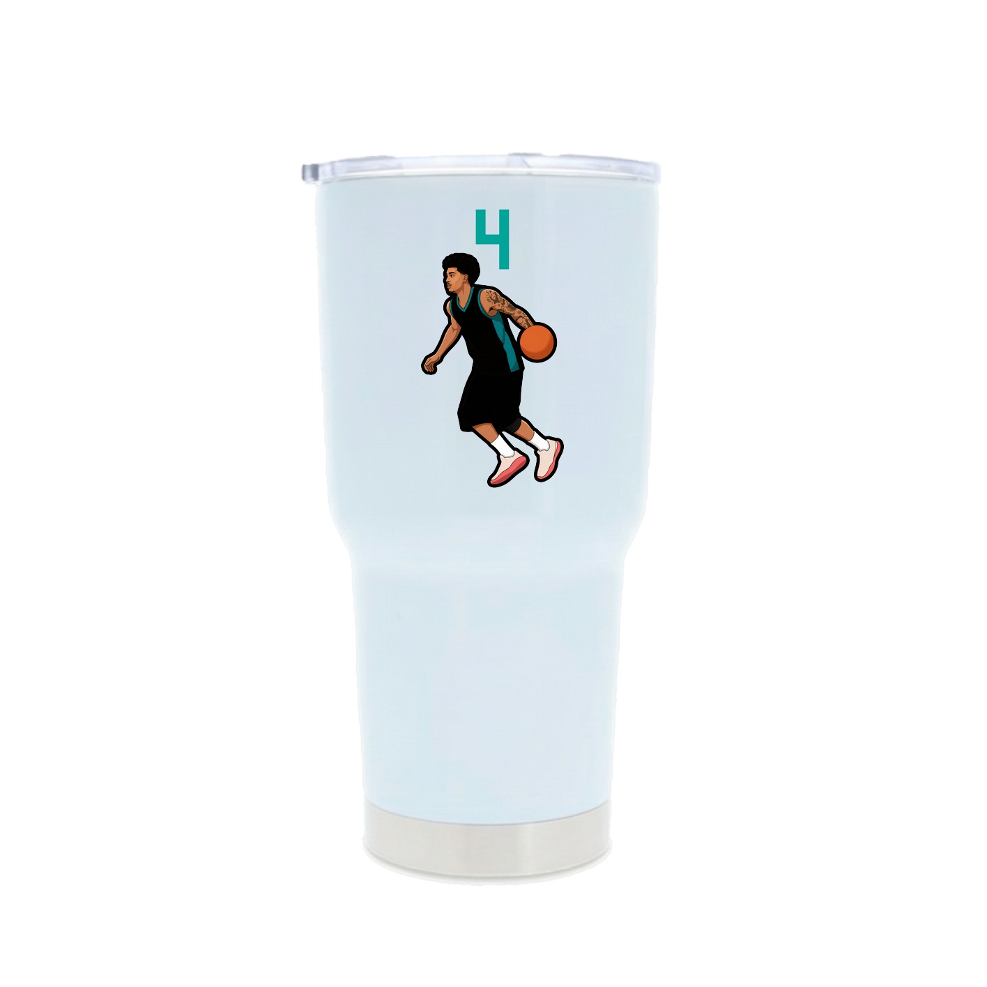 30oz Stainless Steel Tumbler — Number Top in White